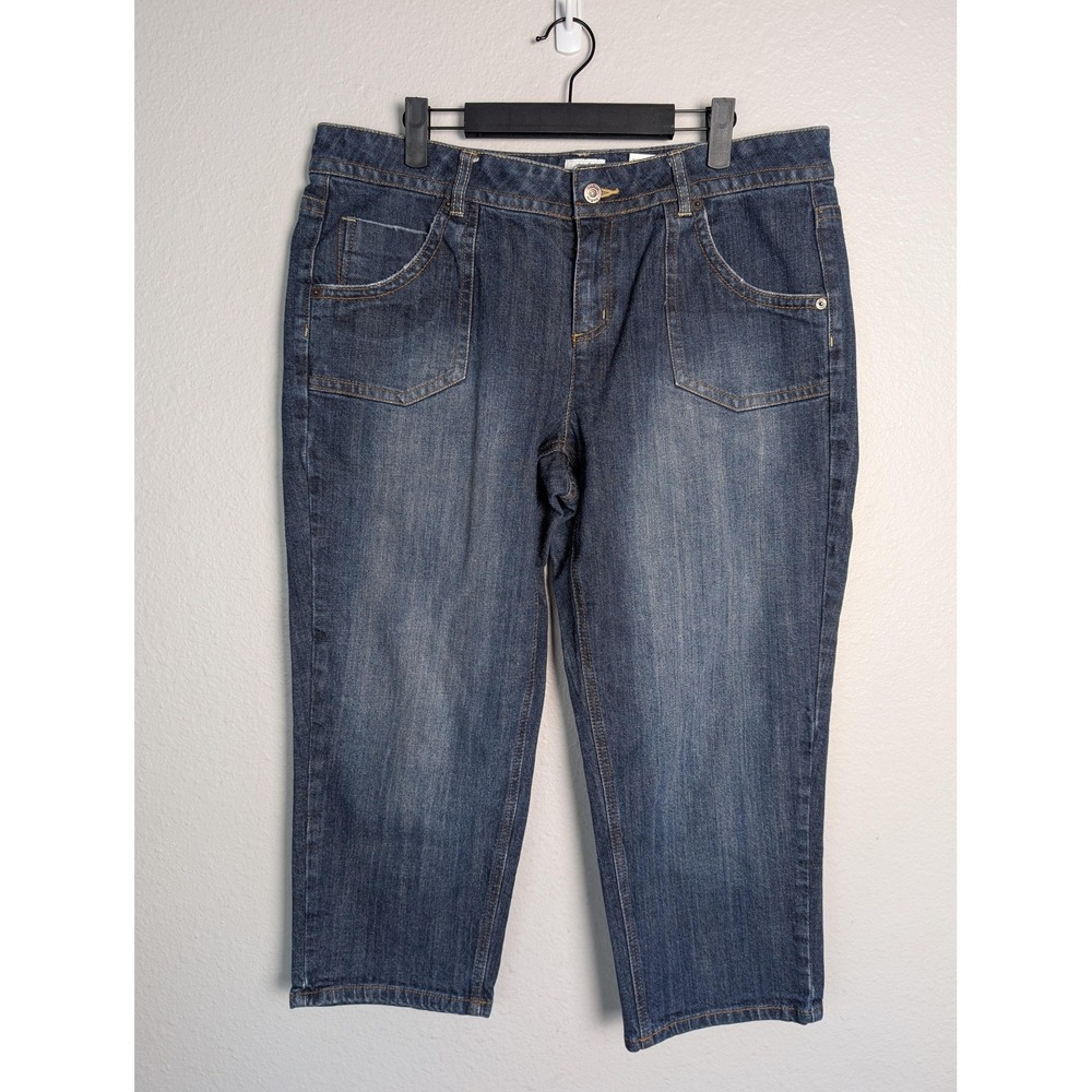 Liz & Co. Jeans Womens 14 Blue‎ Cropped Relaxed Stretch Denim 34 Waist 23.5 In